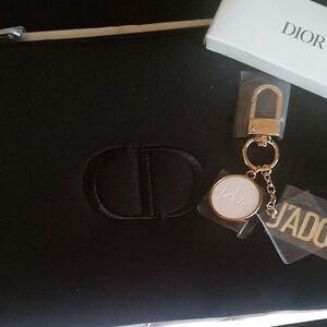 Dior Black Clutch with J'Adore Keychain
